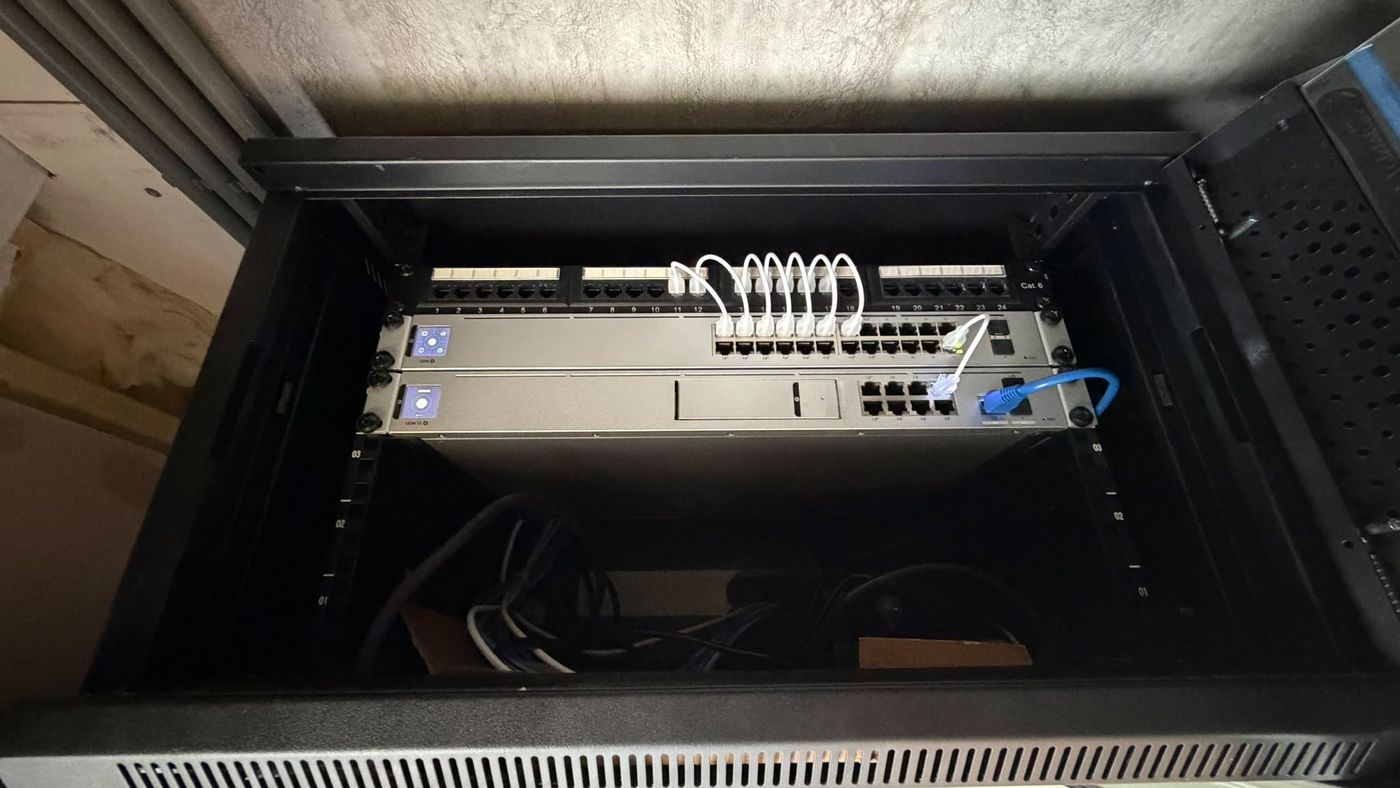 Netjes gelabelde netwerkkast